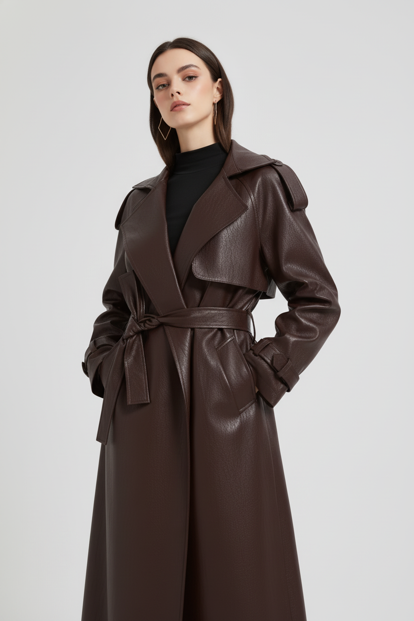 Lumeva - Trench largo de cuero