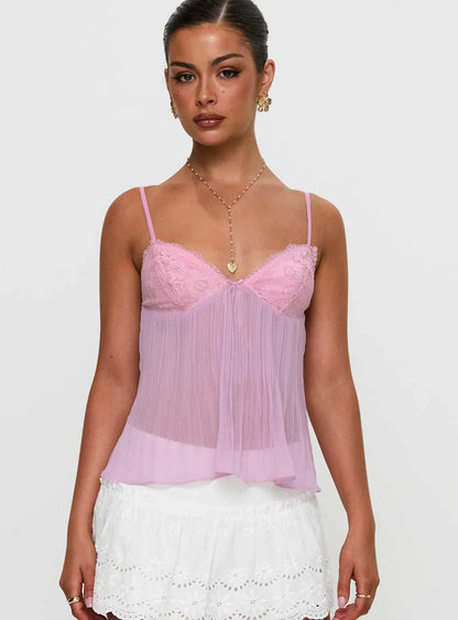 Lumeva - Pleated Lace Top