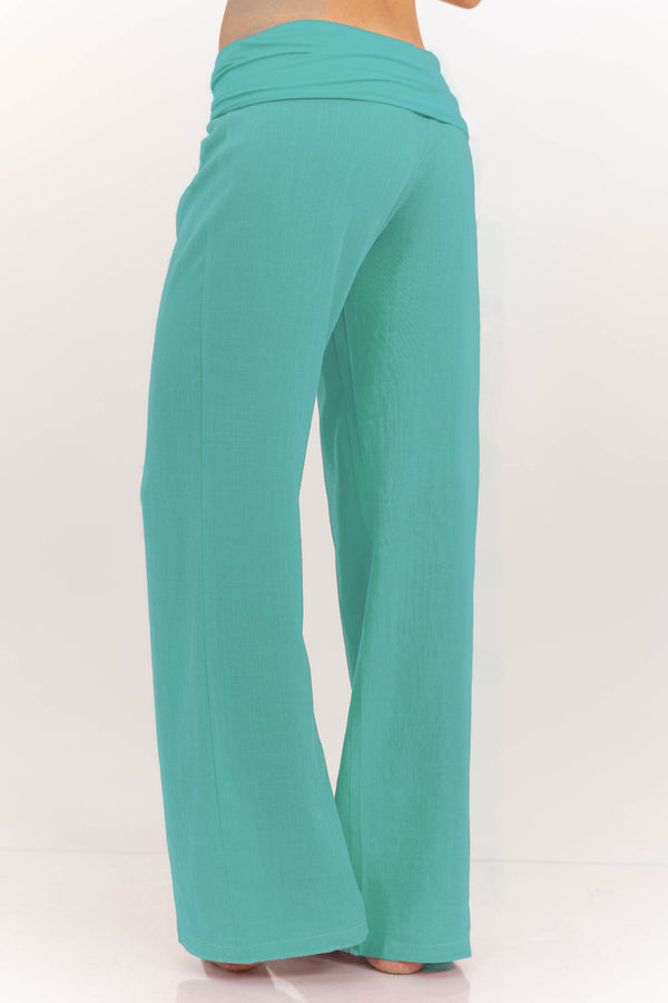 Lumeva - Pantaloni con risvolto color corallo