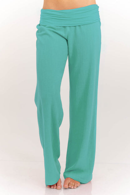 Lumeva - Pantaloni con risvolto color corallo