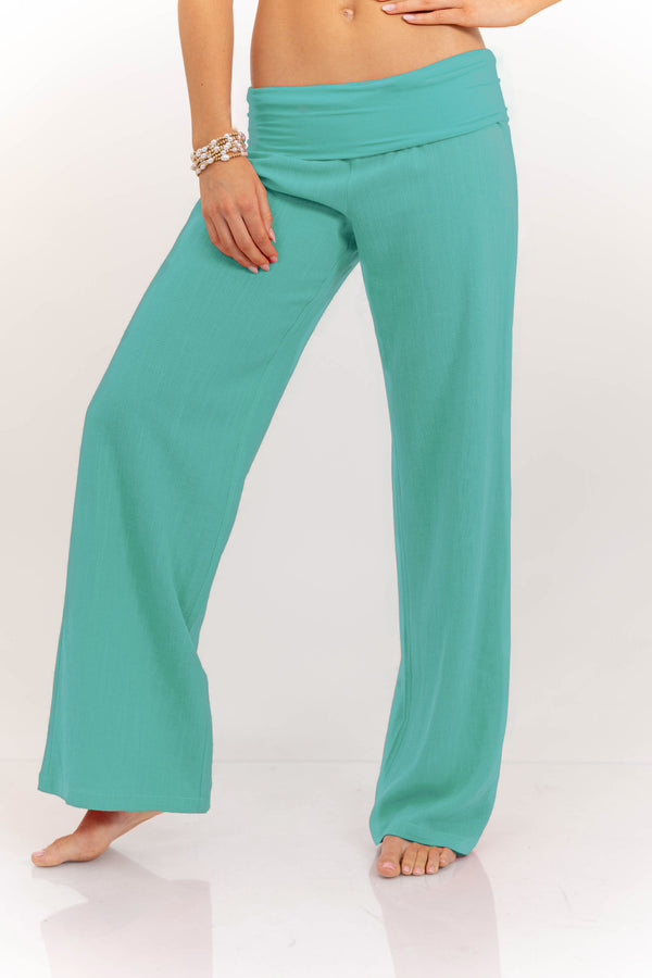 Lumeva - Pantaloni con risvolto color corallo