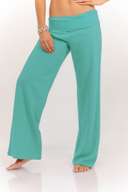 Lumeva - Pantaloni con risvolto color corallo