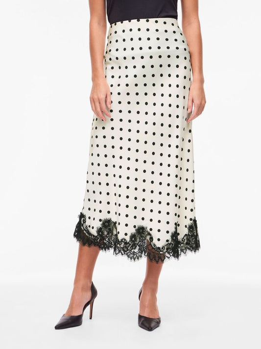 Lumeva - Falda Midi Polka Dot Encaje