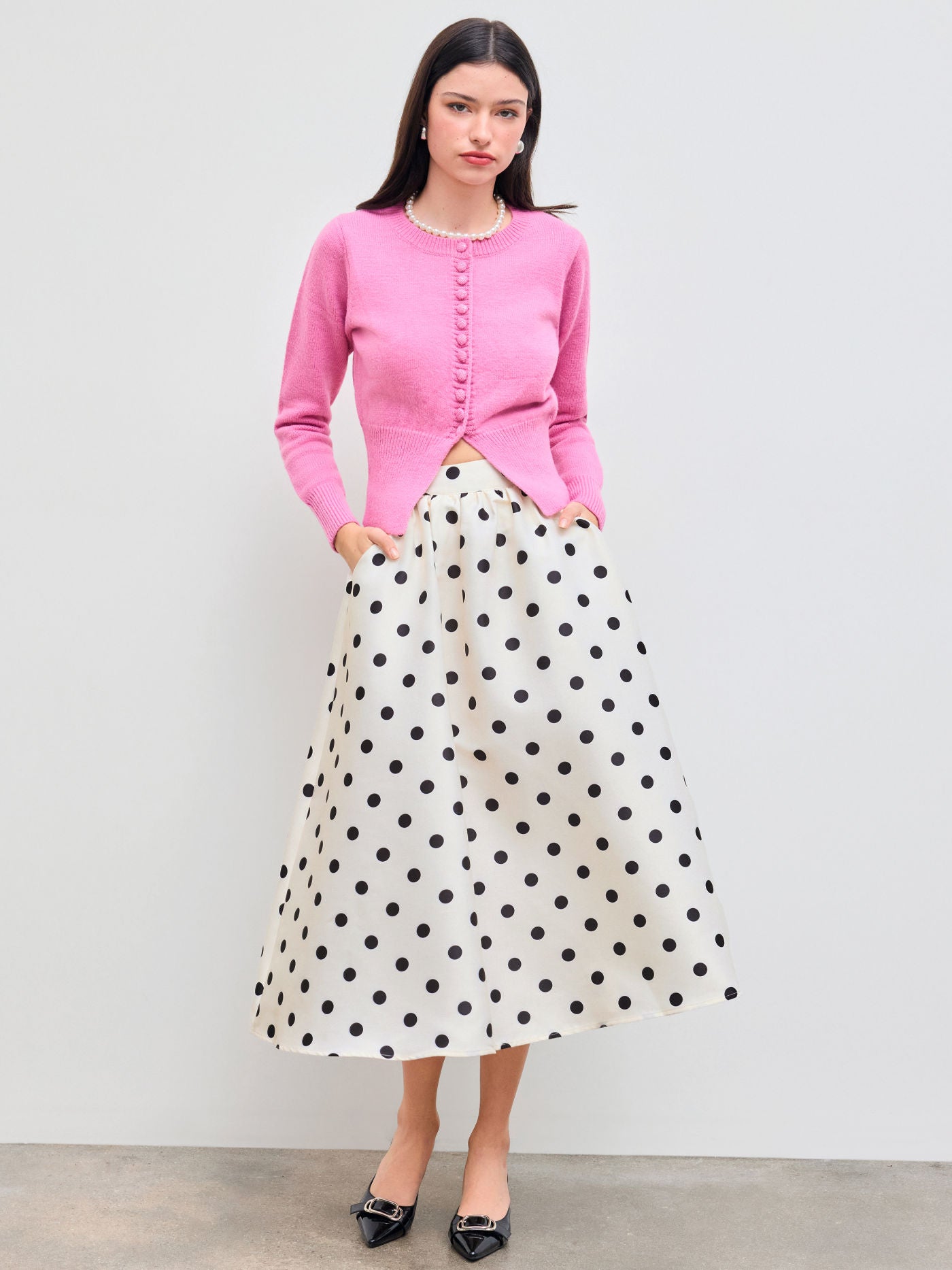 Lumeva - Falda Acampanada Polka Dot