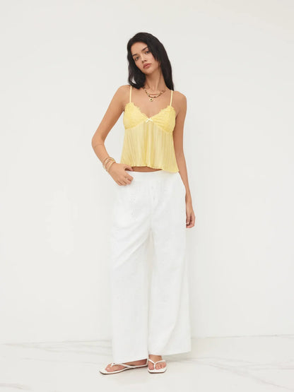 Lumeva - Pleated Lace Top