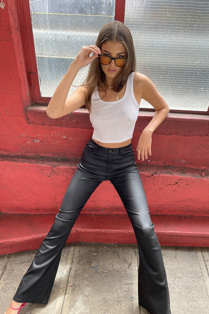 Lumeva - Pantalón de cuero negro