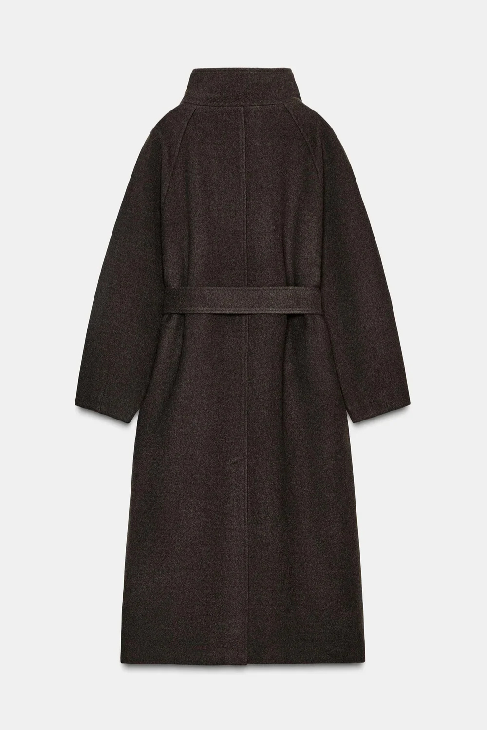 Cappotto morbido a collo alto con cintura