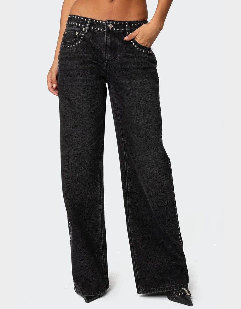 Lumeva - Pantalón de talle bajo con strass