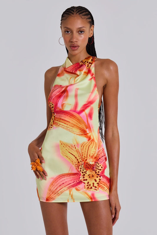 Lumeva - Tropical orchid minidress