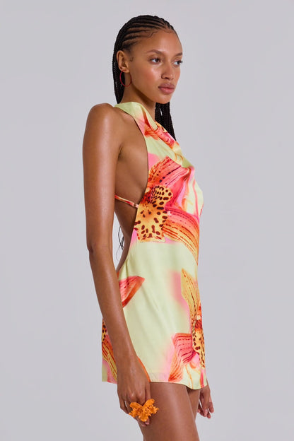 Lumeva - Tropical orchid minidress