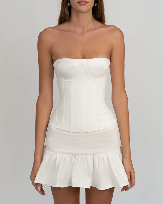 Lumeva - Corsé bustier con cordones color marfil