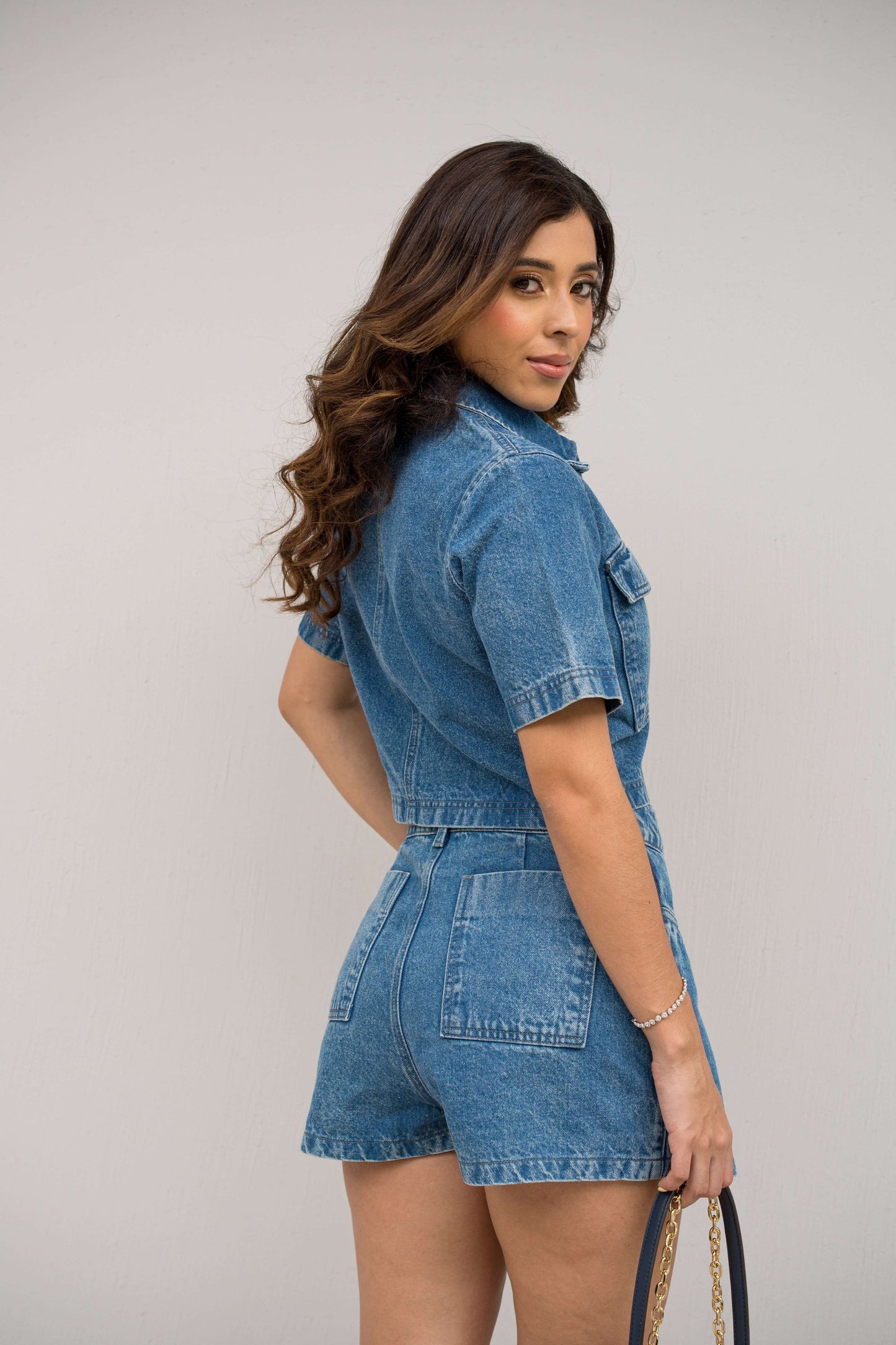Lumeva - Conjunto Denim Cruzado