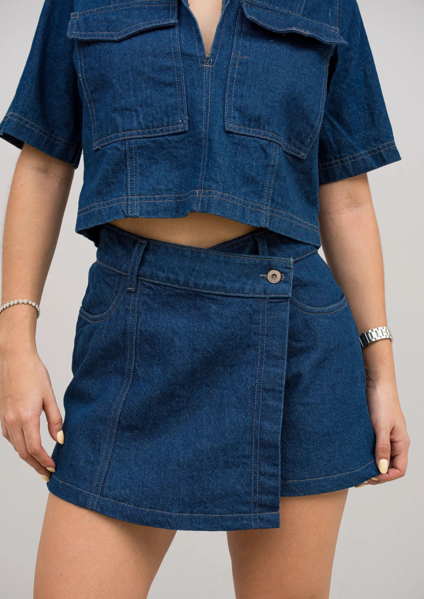 Lumeva - Conjunto Denim Cruzado