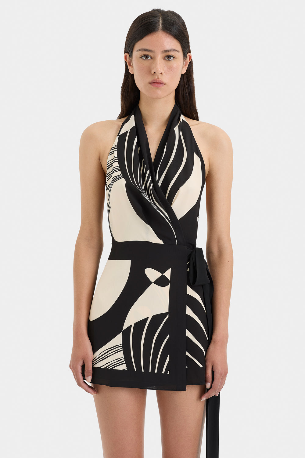 Lumeva - Mini Vestido Halter Cruzado Realisme