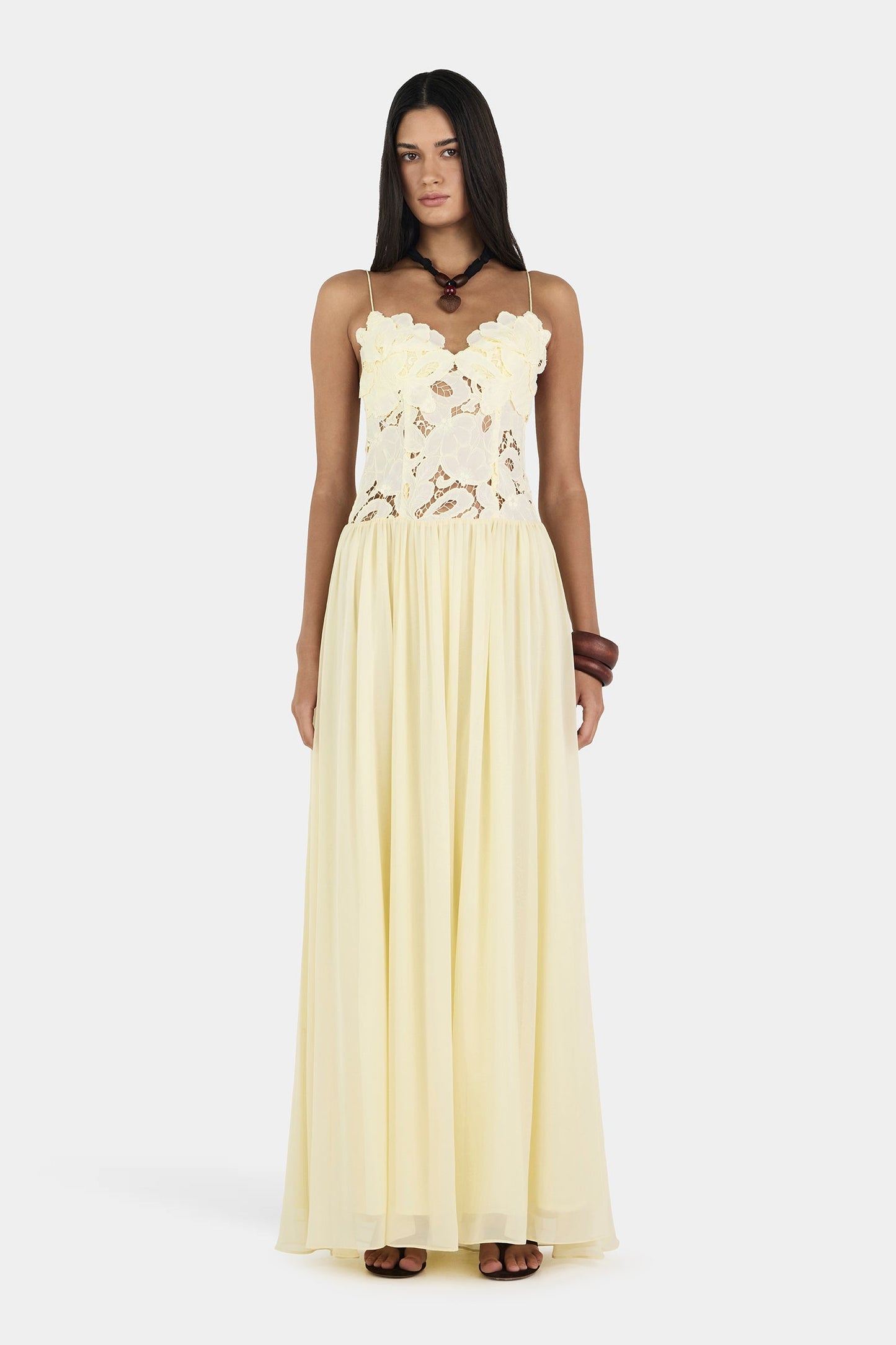Lumeva - Vestido maxi Tamara amarillo mantequilla