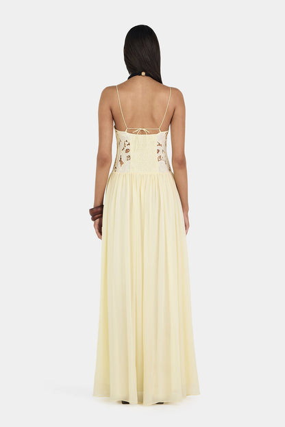 Lumeva - Vestido maxi Tamara amarillo mantequilla