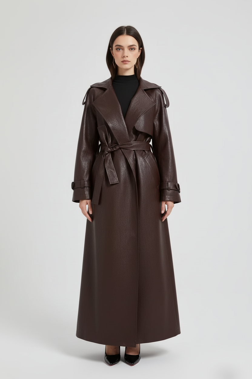 Lumeva - Trench largo de cuero