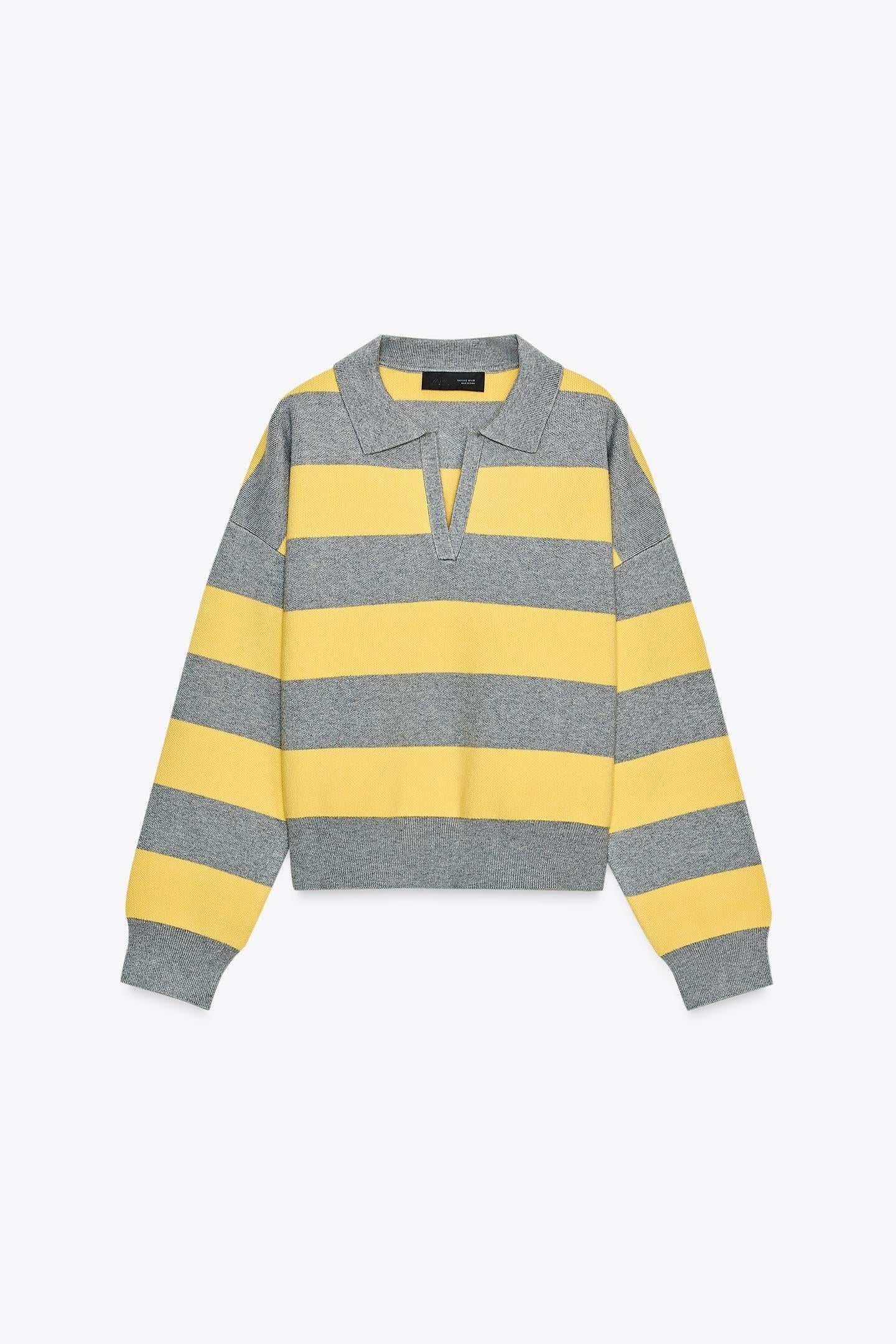 Lumeva - Gelb-grau gestreifter Pullover