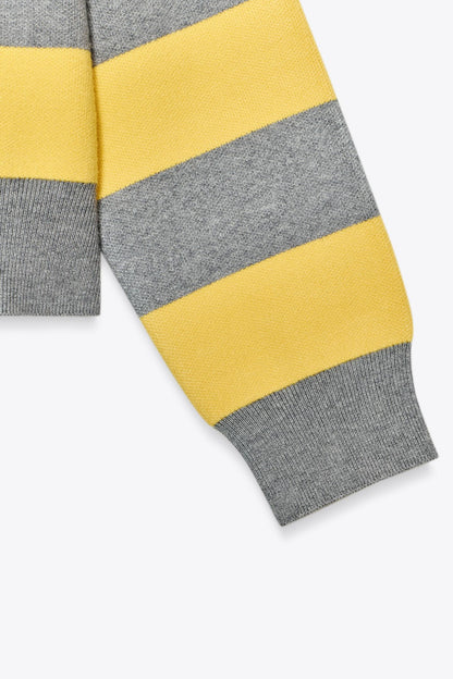 Lumeva - Gelb-grau gestreifter Pullover