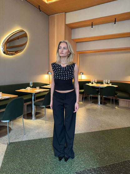 Lumeva - Lace Trimmed Suit Pants