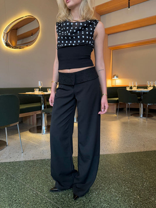 Lumeva - Lace Trimmed Suit Pants