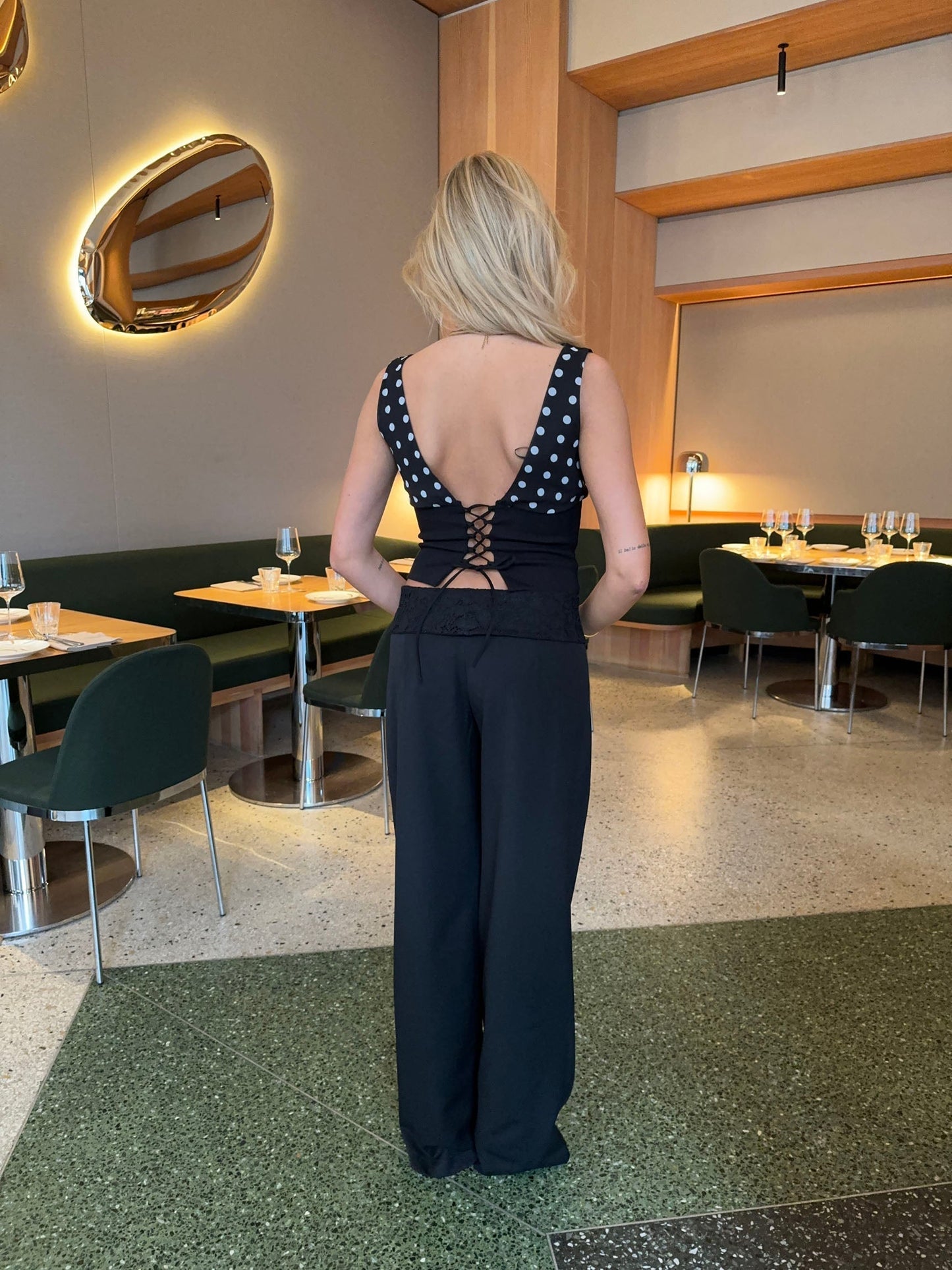 Lumeva - Lace Trimmed Suit Pants